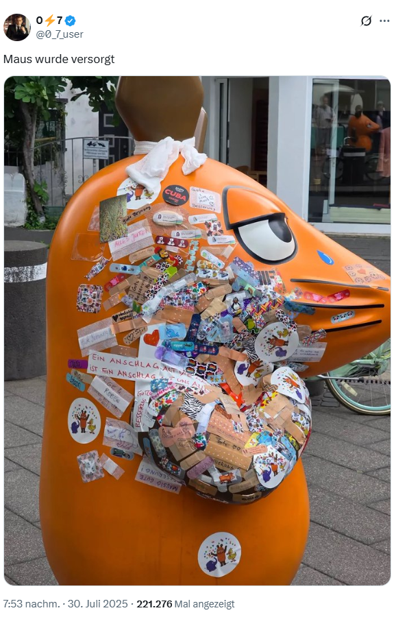 Die Maus mit Pflastern